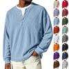 Men's Button-Down Collar Long-Sleeve Ribbed Knit Pullover