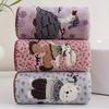 Autumn Winter Thickened Coral Fleece Quick-Dry Towels with Animal Embroidery Polka Dot Soft Bath Towels Set, Thanksgiving Gift Towels, Wash Cloths