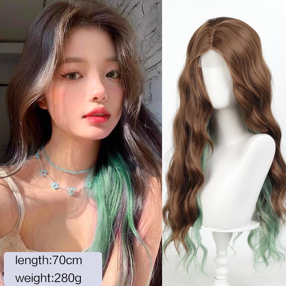 Synthetic Red Ombre Black Color Lolita Long Straight Wigs With Bangs Daily Party Cosplay Wig For Women