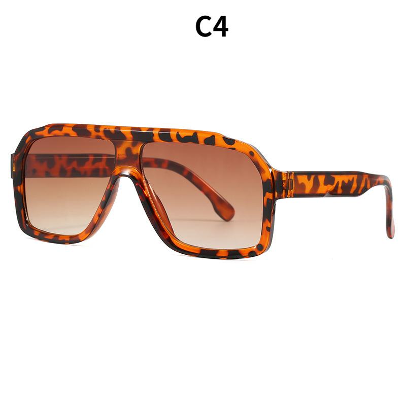 Women's sunglasses, retro large-frame square sunglasses, male and female pilot sunglasses.