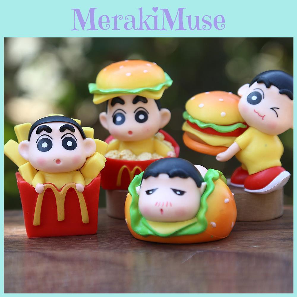 Crayon Shinchan French Fries Hamburg Toy Model Ornaments  Children Toy Art