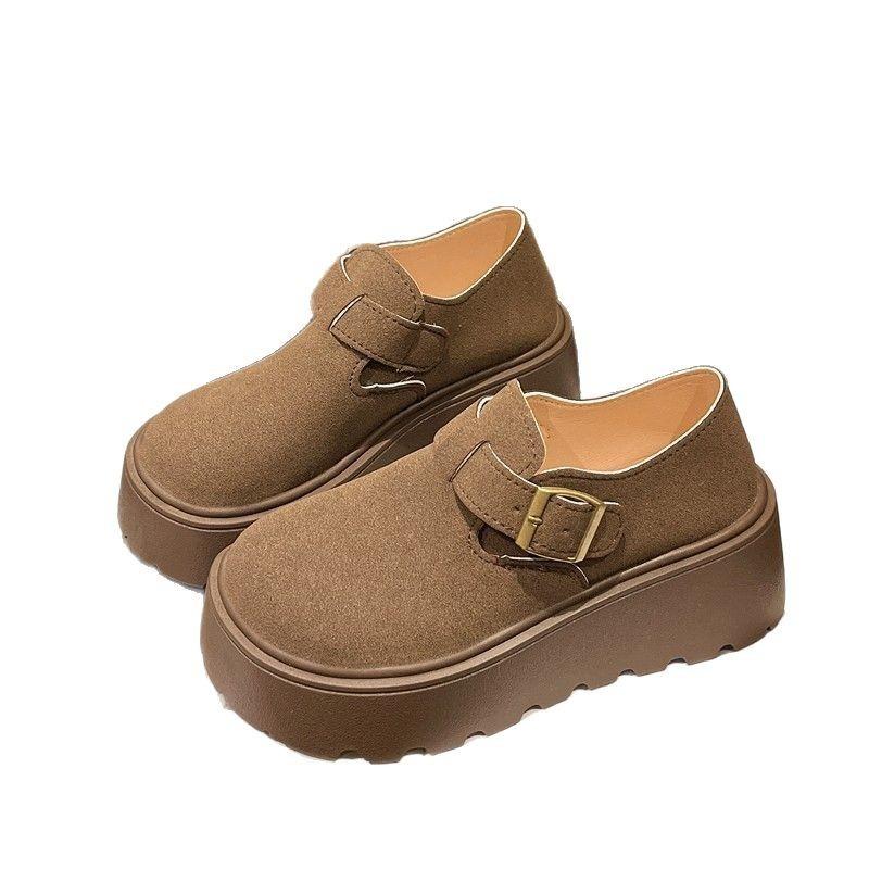 Small Thick Soles Increase Height In Spring and Autumn, New One-pedal Lazy Retro Loafers