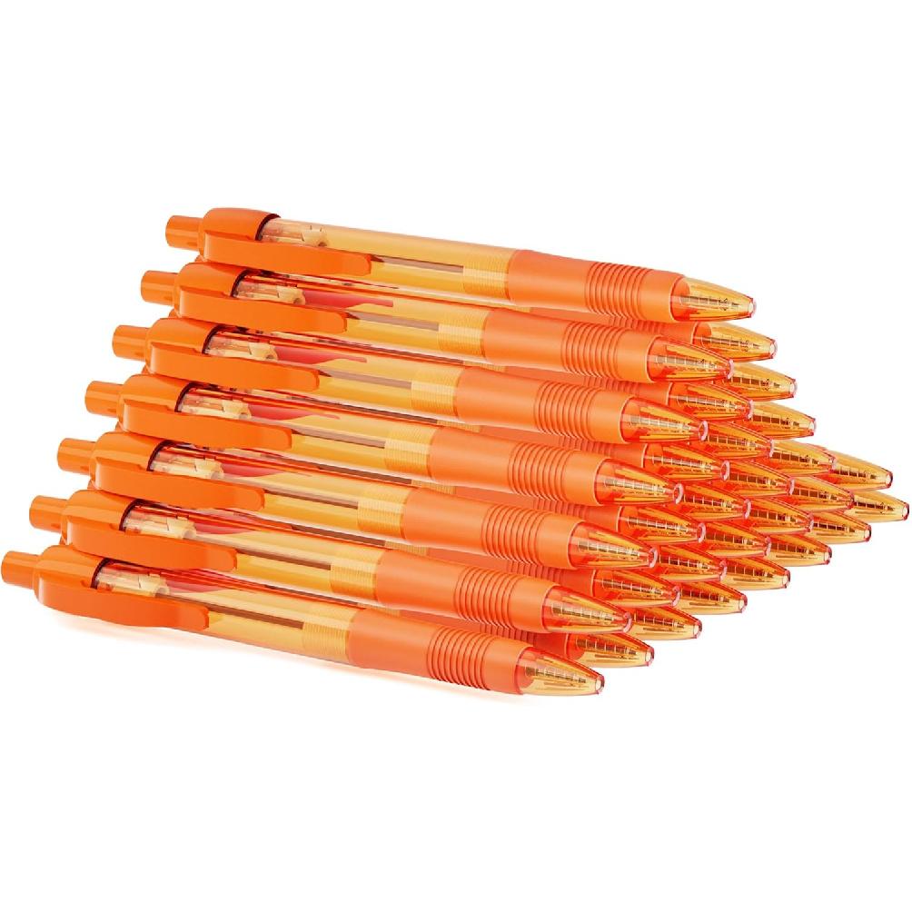 Deegtran Pens Bulk, 30 Pack No Bleed Black Ink Click Pens with Soft Grip, Wholesale Retractable Ballpoint Pens for Office School, Medium Point Smooth