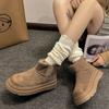 Platform Ankle Snow Boots Women Suede Flats Fur Cotton Shoes Brand Winter Plush Warm Shoes Woman 2025 Trend Fad Cozy Botas Mujer
