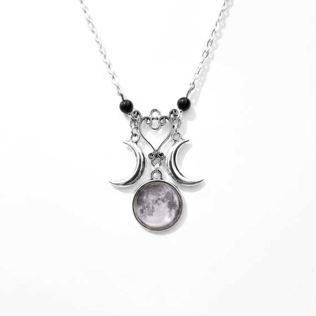 Goddess Moon Pendant Necklace With Vintage Geometric Design For Women And Men