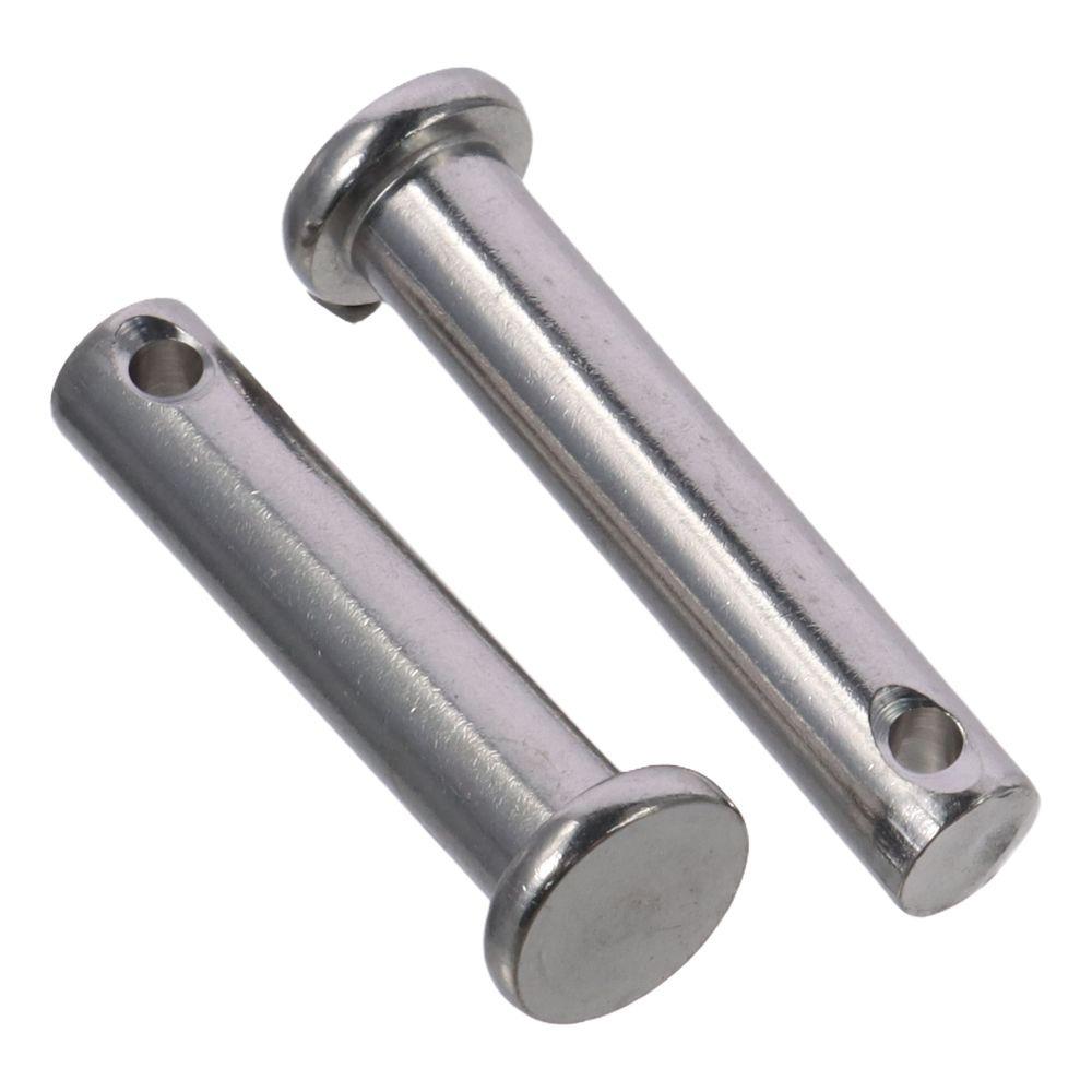12Pcs 304 Stainless Steel Single Hole Clevis Pins 20/25/30/35/40/45/50/55/60mm Flat Head