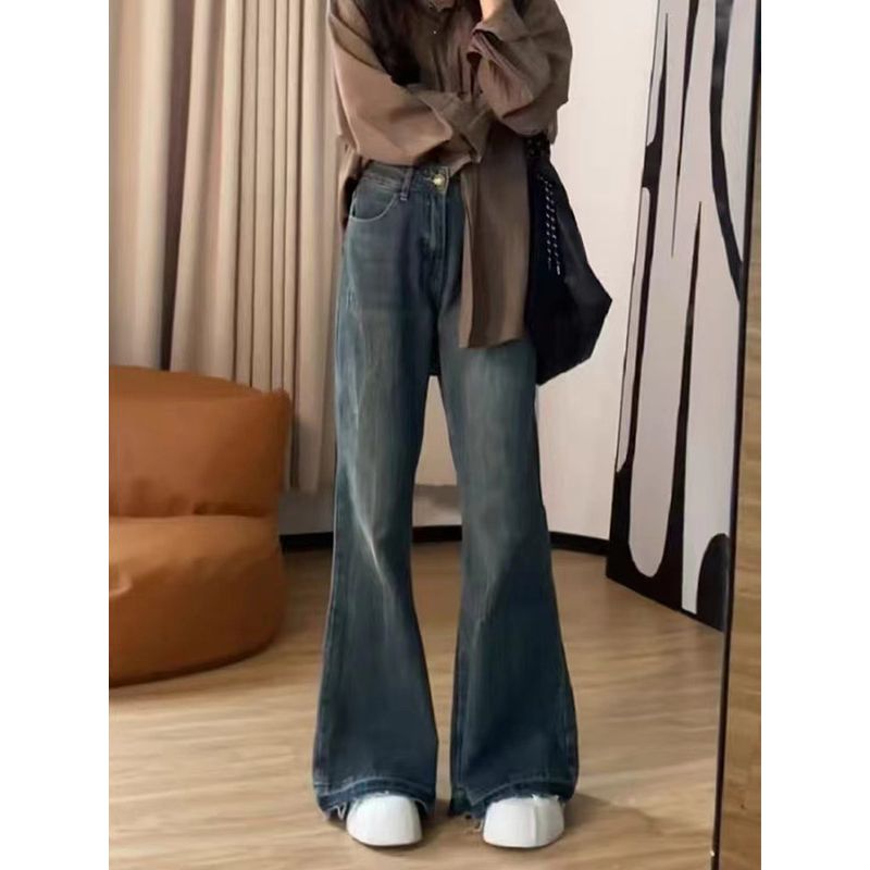 Loose-Fitting Flared Jeans for Women, Spring New Style, Plus Size, Flattering, High-Waisted, Wide-Leg Bell-Bottom Pants