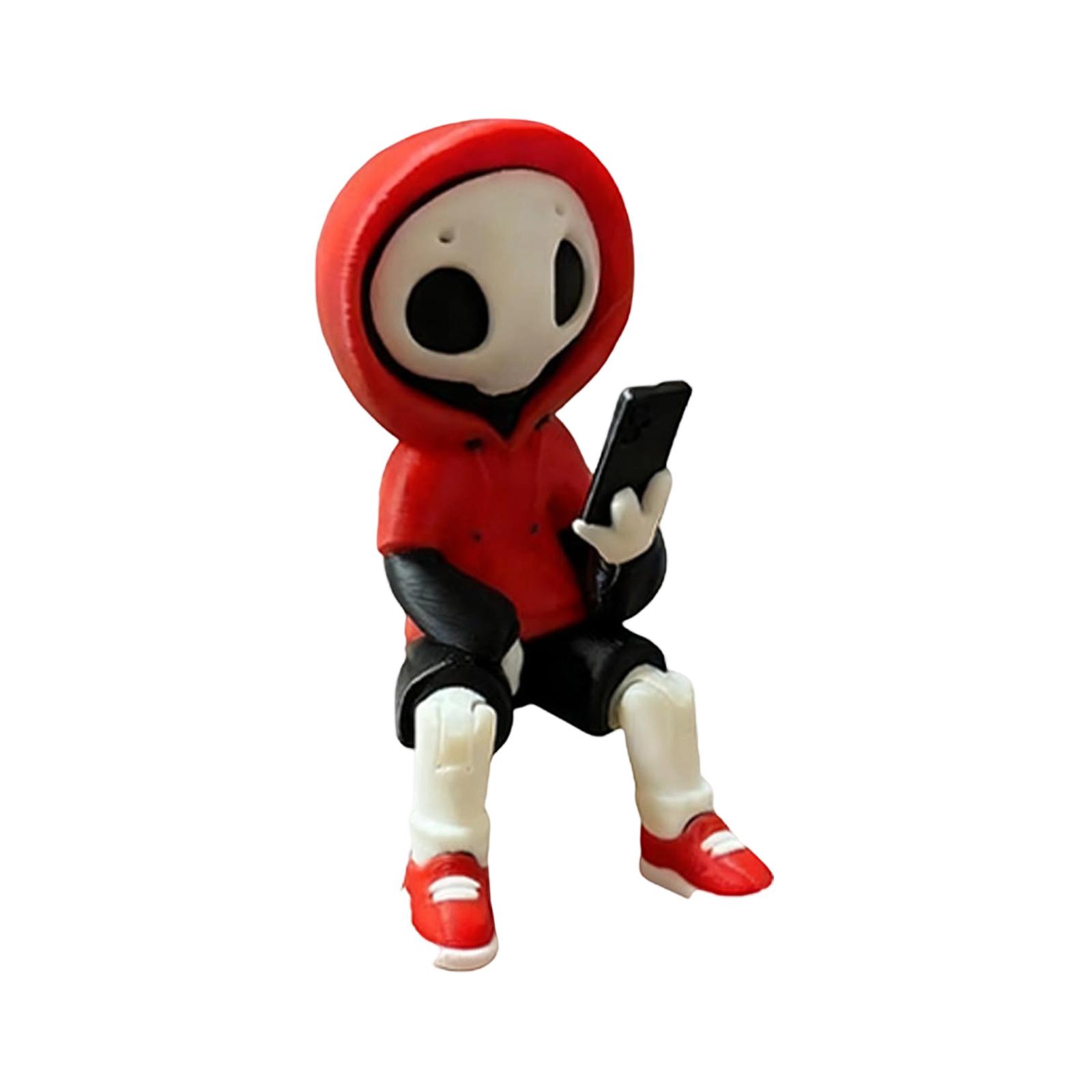

3D Printed Hazy Art Toy Figurine Articulated Desk Toy With Flexible Joints, Shelf-Sitter Design Smartphone Theme Decor Gift One Size красный