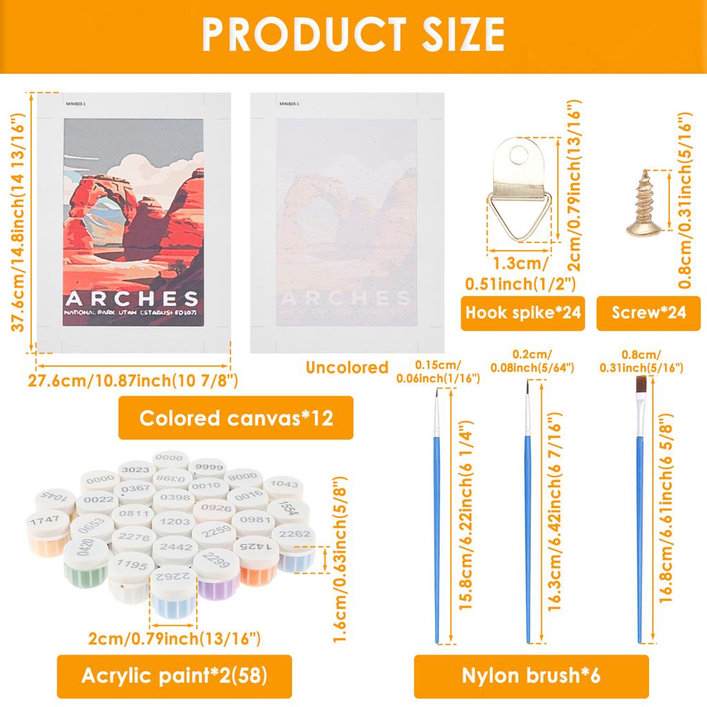 6/12Pc Paint by Number Kit Practical Adult Paint by Number Kit Canvas Digital Painting Set Digital Oil Painting Set for Beginner