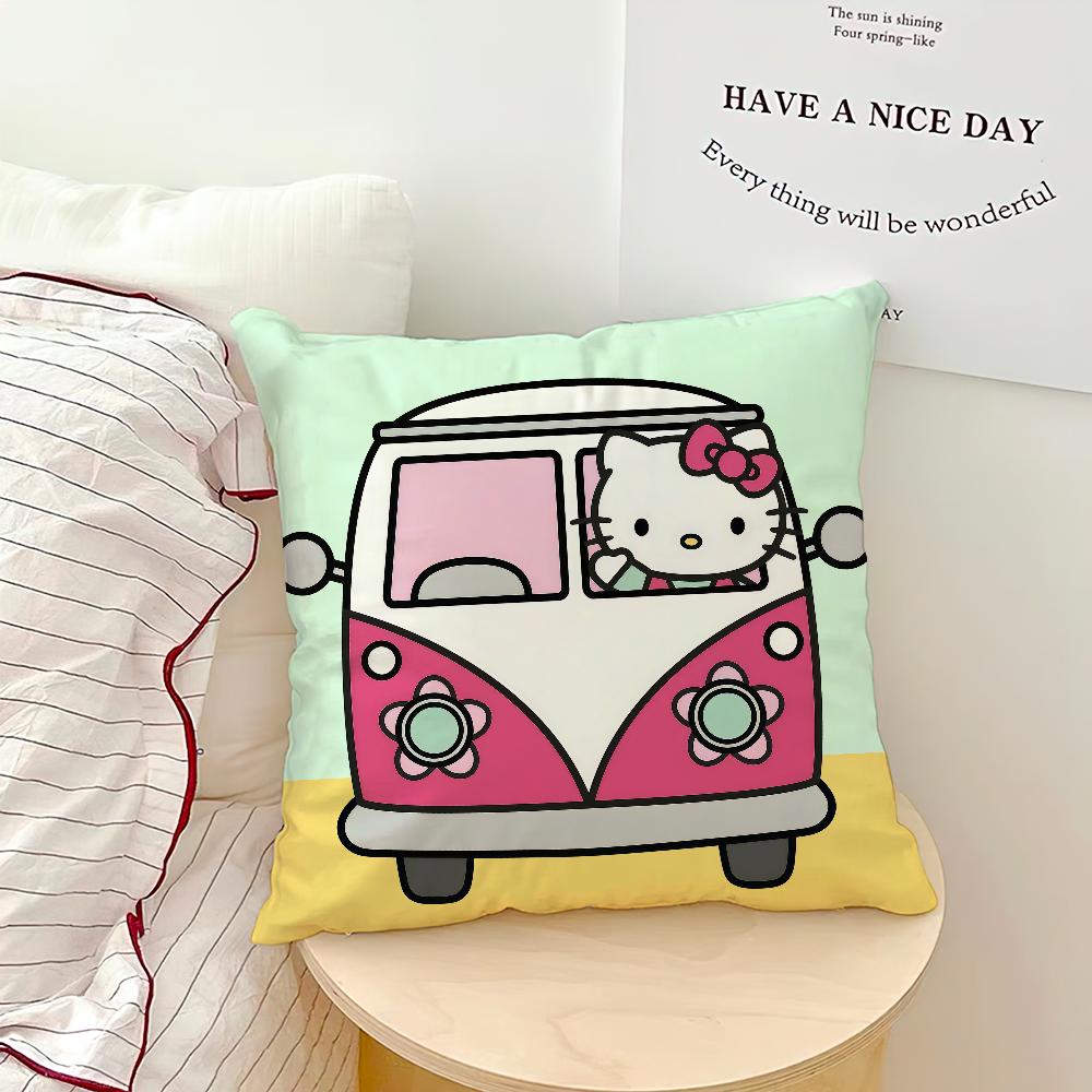 Cartoon Cute H-Hello K-Kitty Cat Driving Funny Comfort Soft Hogar Pillowcase Sofa Living Room Bed Home Decor Protective Covers
