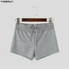 INCERUN Mens Shorts High Waist Ribbed Bodycon Yoga Fitness Gym Athletic Short Pants