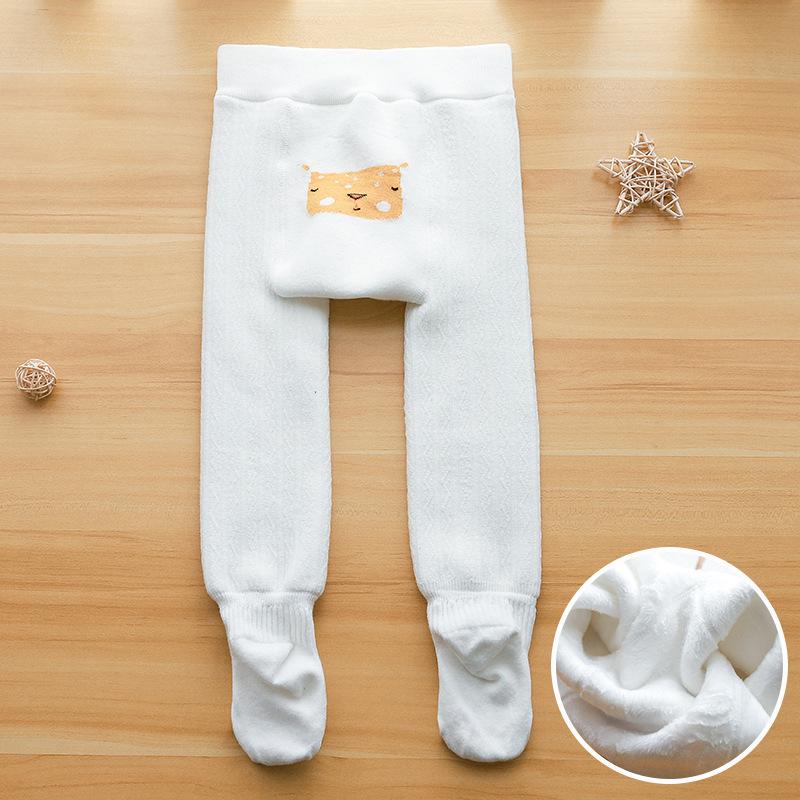 Infant & Girls' Cartoon Leggings: Thick, White, One-Piece Tights for Spring, Autumn, & Winter