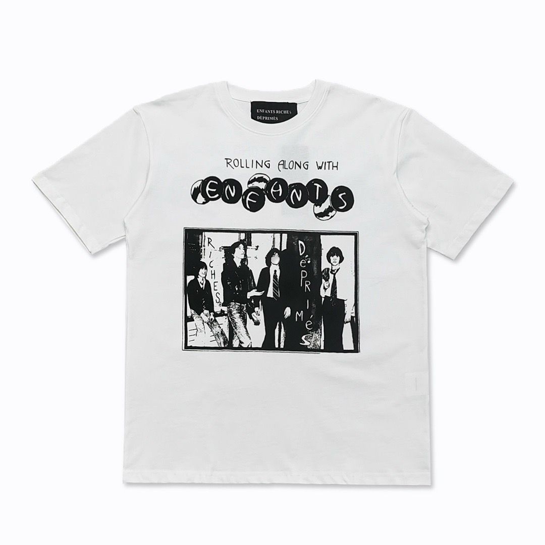BenberFashion ERD Melancholie Trendy Merk Tweede Generatie Portret High Street Print Los Heren T-shirt Retro Ronde Hals Korte Mouw 2XL