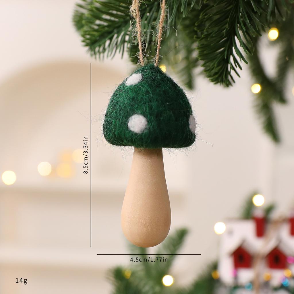 1Piece Christmas Wool Felt Mushroom Gift Bag Decoration Hanging for Gathering Christmas Decoration New Year Holiday Party Decors