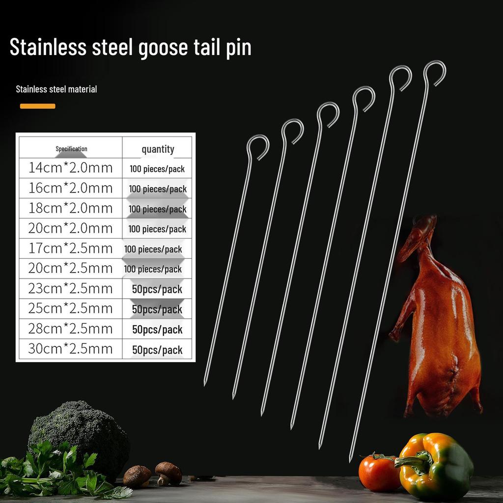 Stainless Steel Needle Skewers for Duck Neck, Goose Tail, and Spicy Chicken Sealing