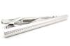 TATEOSSIAN Grid Long Tie Bar Tie Tie (Rhodium) (Tie Pin, Clip, Clip)