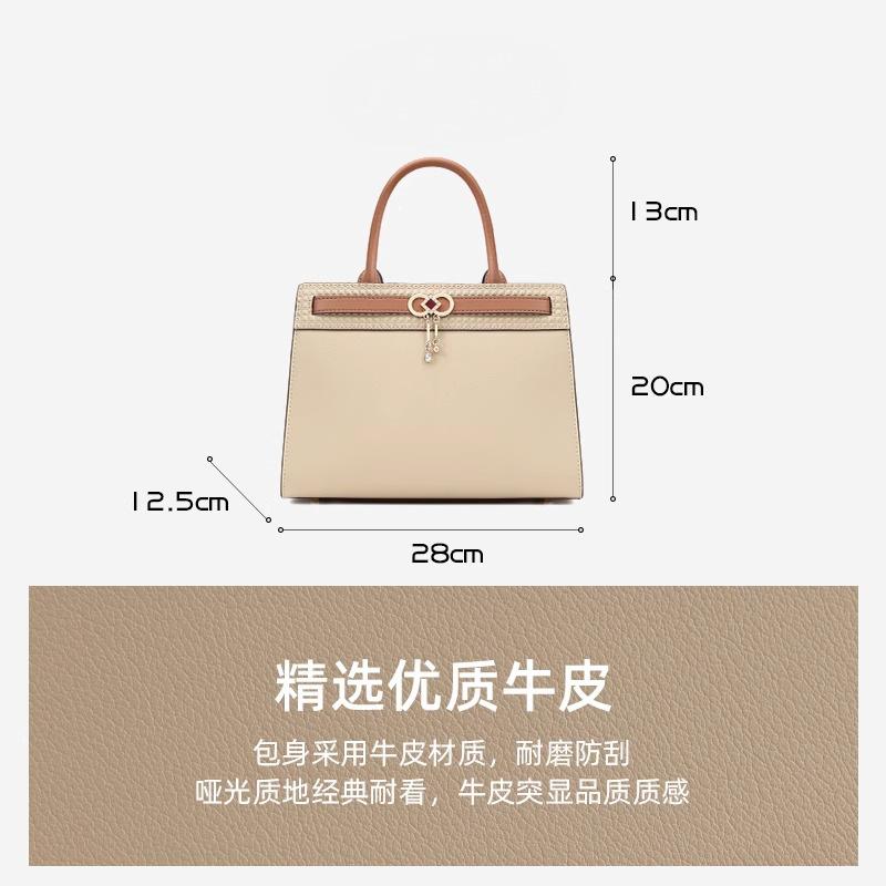 Neue einfarbige Damentasche, neues Kunstdesign Mode Hardware Damenhandtasche, hochwertige Haptik Schulter-Umhängetasche