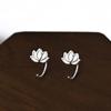 Earrings Women'S New Light Luxury Lotus Earrings National Tide Wind Floweearrings Delicate And Compact Lotus Ear Hooks