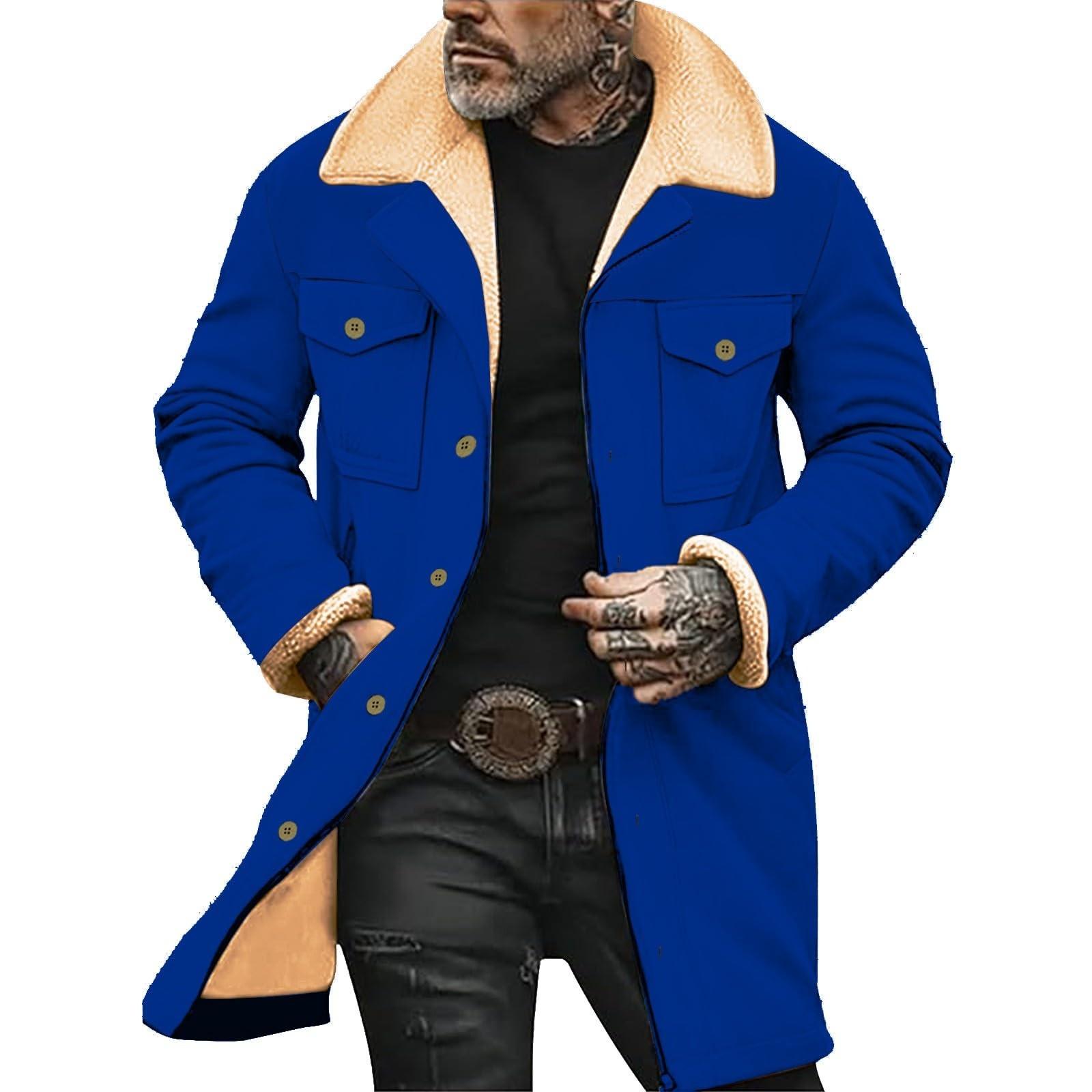 

Мужская зимняя куртка камуфляжного цвета с несколькими карманами на молнии M синий