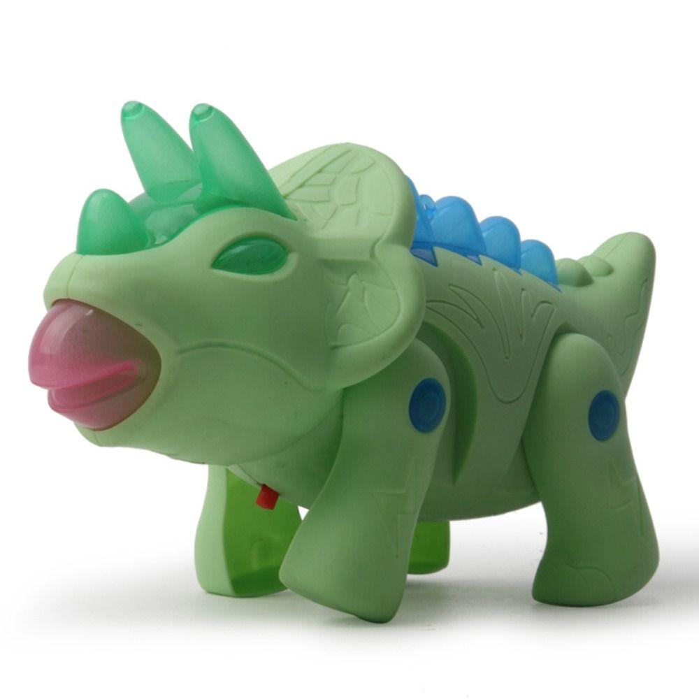 

Звуковая музыкальная имитация модели динозавра поводок игрушка динозавр светящаяся музыкальная игрушка игрушка динозавр домашнее животное green-Triceratops