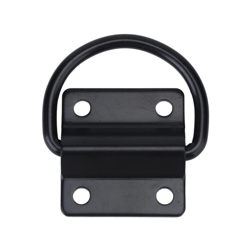 Heavy-Duty Bolt On D Rings Tie Down Securing Set of 6, Carbon Steel Swivel Rings with Four Hole Mounting Plate for Truck Bed Cargo & Trailer Tie Down