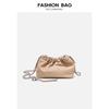 Soft leather 2024 summer new chain cloud bag, pleated soft leather women's bag, fashionable versatile shoulder and crossbody small bag