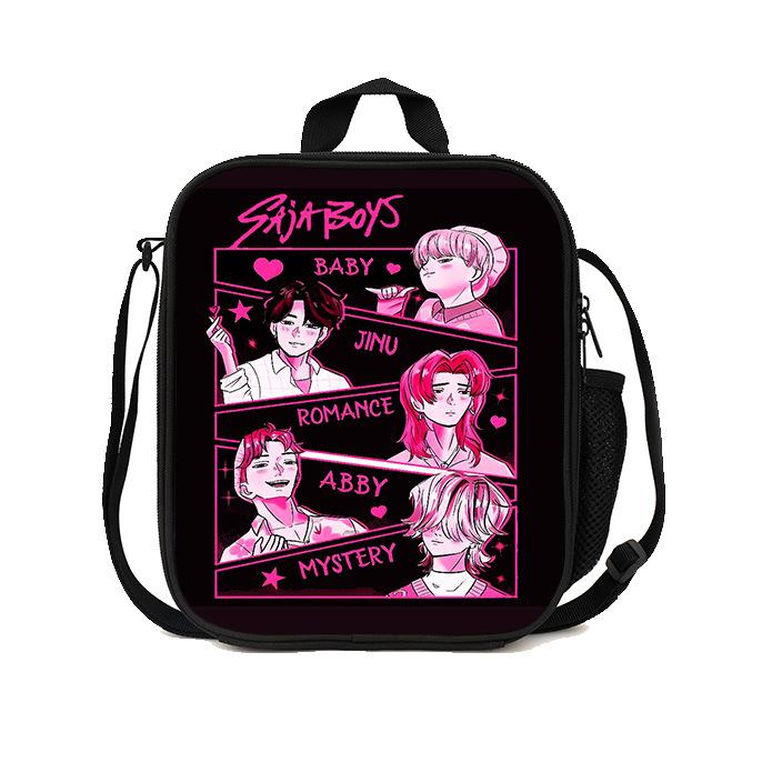 Gedruckte Hexenjäger K-Pop Essensbeutel, Studentin Huntrix Kpop Picknicktasche Kühltasche, Thermoisolierbeutel
