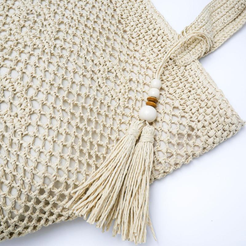 New Hollow Straw Bag Women's Versatile Hand-woven Bag Large Capacity Shoulder Tote Bag Seaside Vacation Beach Bag