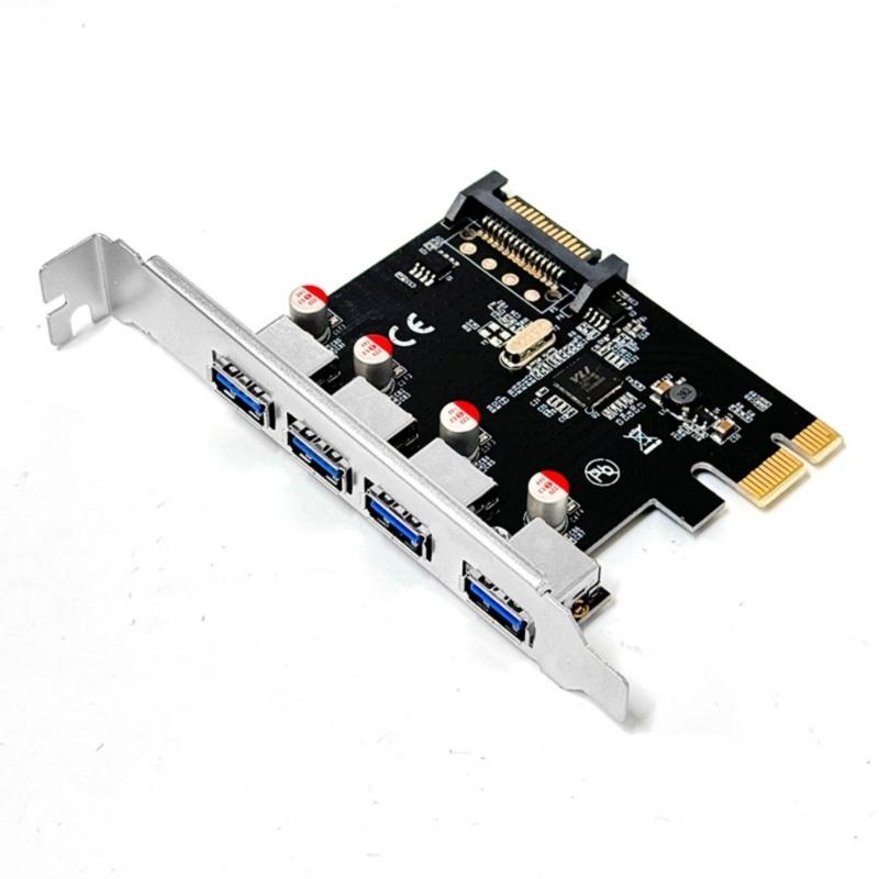 Multiports USB Hubs Card PCIE3.0 USB Expansion Card Builts In Power Supply Compactly Design For Desktop Computers