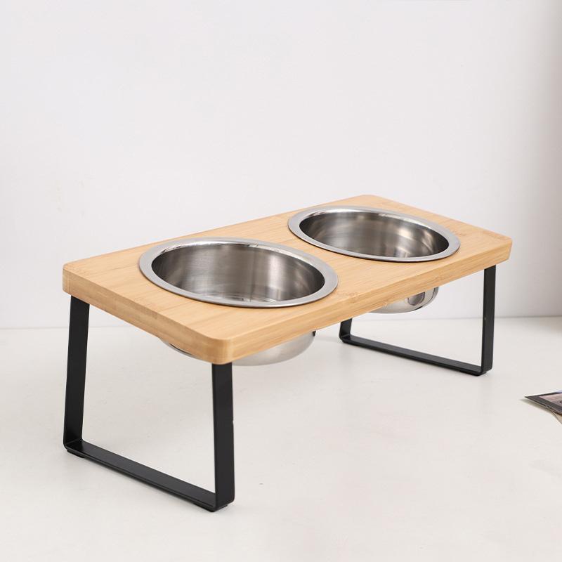 Elevated Cat Bowls Feeder Tilted Raised Feeding & Watering Supplies Pet 2/3 Stainless Steel Bowls With Stand For Cats Puppies