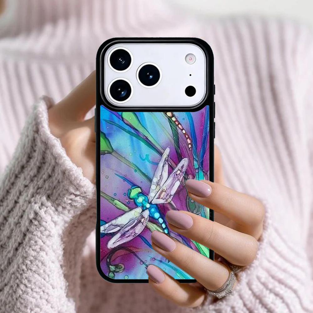 Blue Dragonfly Phone Case For Apple iPhone 17 Air 16E 15 14 Plus 13 12 11 Pro Max Mini Funda Cover iPhone 12 Pro Max