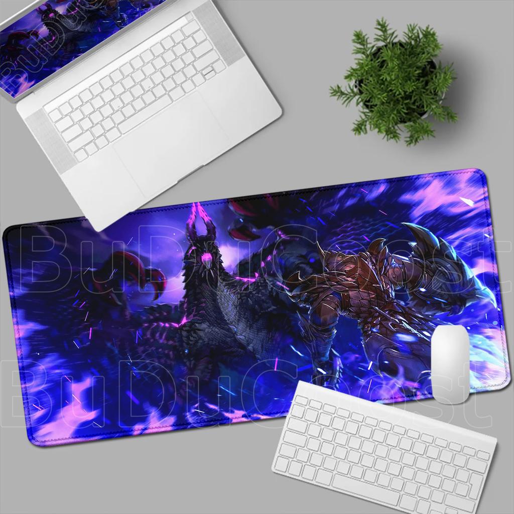 HD Printing MousePad Game Monster Hunter Wilds Mouse Pad Natural Rubber Keyboard Mat Office Desk Mat Computer Gaming Accessories