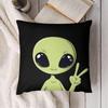 1pc, Alien Peace Symbol Pillow Cover, Modern Cushion Case with Zipper Closure, Decorative Pillow Cover Suitable for Sofa Home Decor