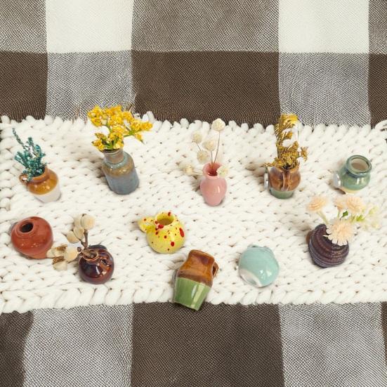 5/7/8Pcs Mini Ceramic Vase Refrigerator Magnet Home Office Kitchen Locker Fridge 3D Miniature Flower Vase Pot Magnetic Decoration Ornament