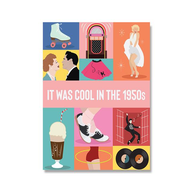 solid Wood Frame 90s 80s 50s Posters Modern Pop Culture Prints Abstract Minimalist Canvas Painting Dance Cartoon Wall Art Pictures For Home Decor