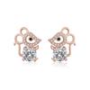 Boucles d'oreilles Souris Diamant Frais Style Coréen – Bijoux Zodiaque Mignons pour Femmes