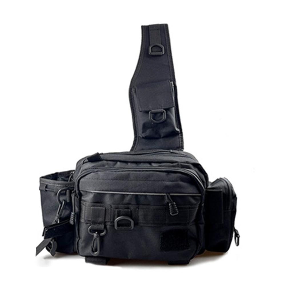 Fishing Tackle Bag Multifunctional Fishing Backpack Single Shoulder Fishing Gear Bag with Rod Holder for Fishing Hiking Hunting