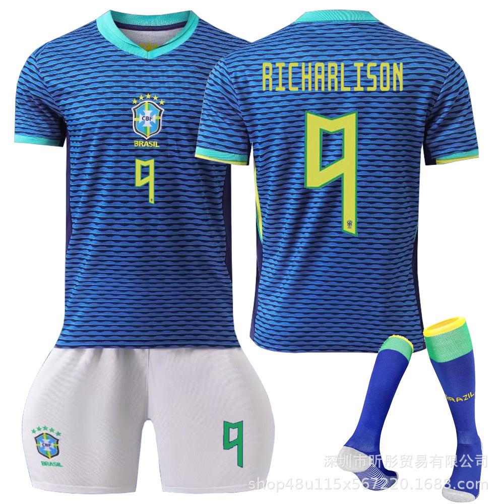 2024 Brazil Away Jersey Neymar Vinicius Adult Children Student Training Suit Men's and Women's Jerseys