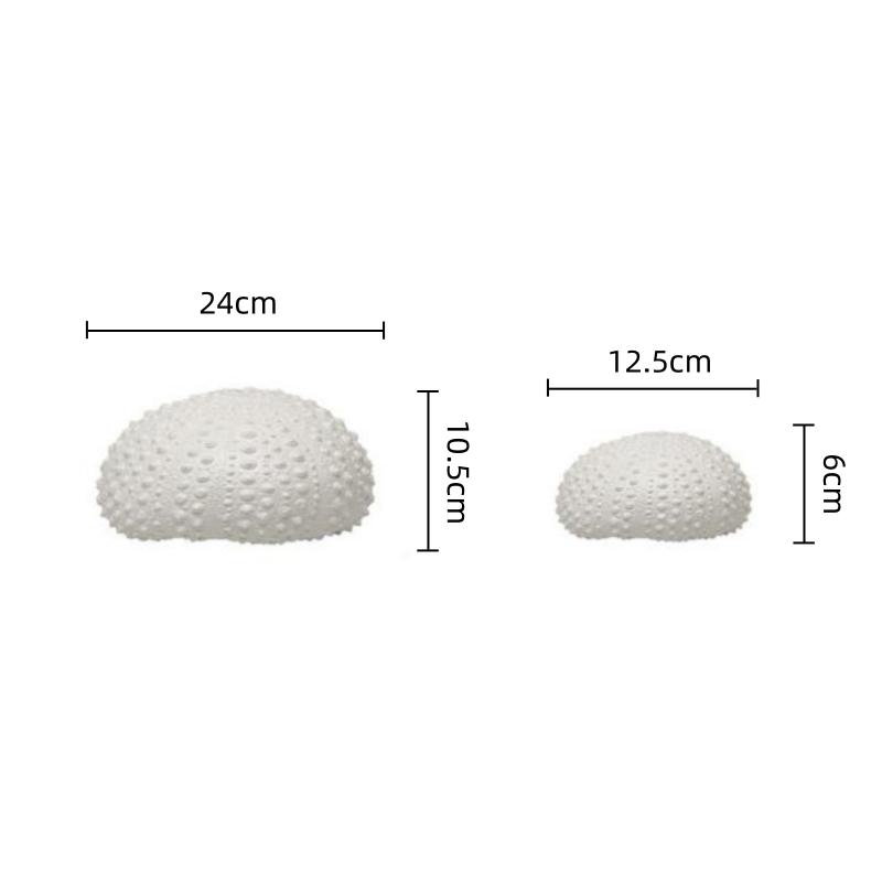 Artigianato in resina, conchiglie di riccio di mare astratte bianche, sfera spinosa irregolare, ornamento decorativo, statuette per la decorazione della casa