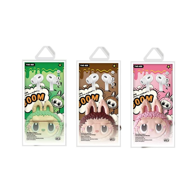 Cartoon Labubu Cute Wireless Earphone With Protective Case And Hanging Pendant Rope Bluetooth Earbuds Headphone Headset