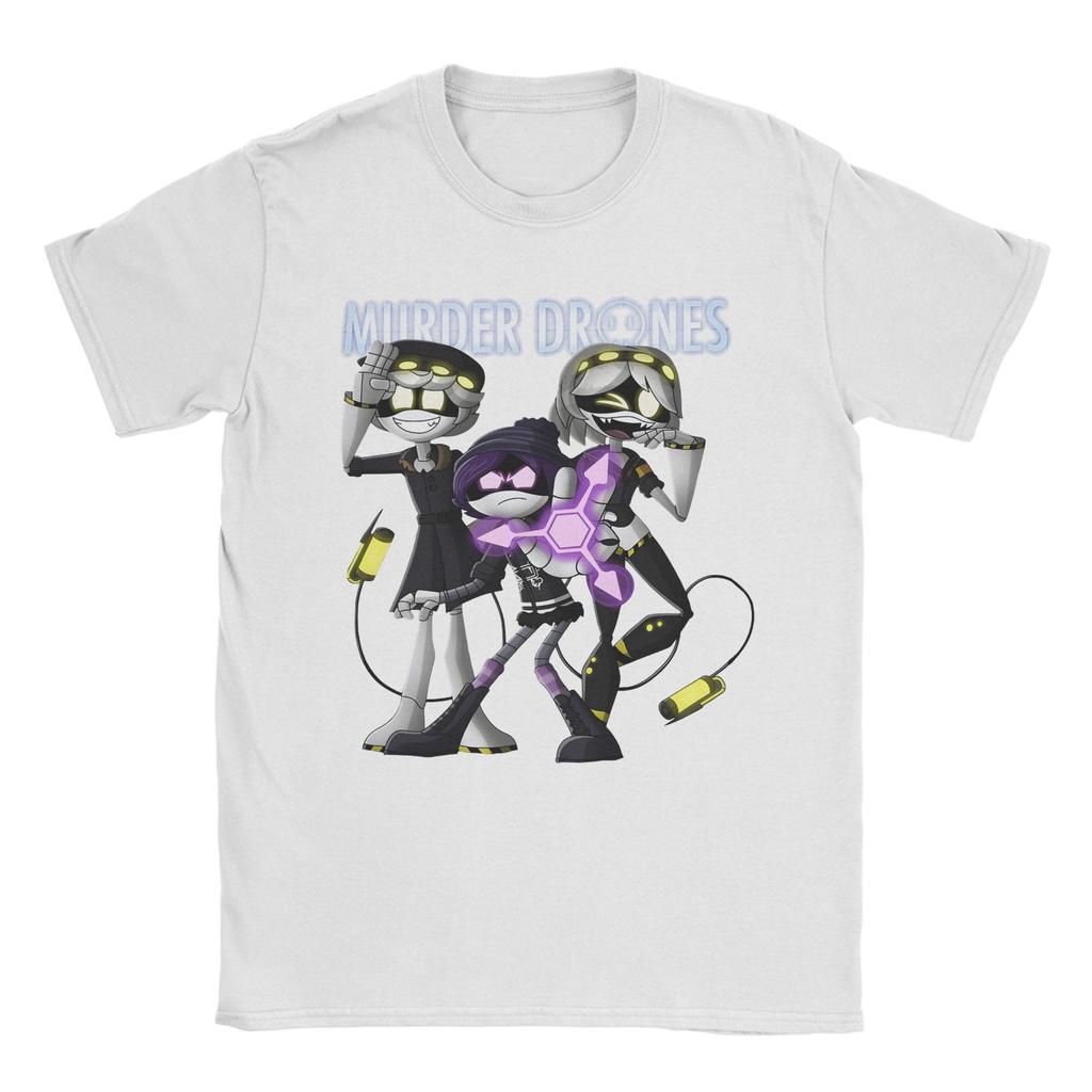 Murder Drones N and Uzi TShirts for Men  Vintage Pure Cotton Tee Shirt Round Collar Short Sleeve T Shirt Big Size Clothing