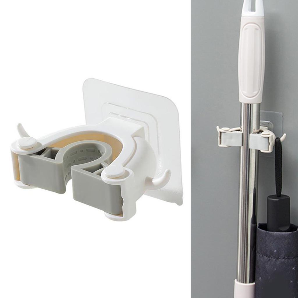 Wall Mounted Mop Broom Organizer Marking Proof Adhesive Multifunction Waterproof Housekeeping Tools
