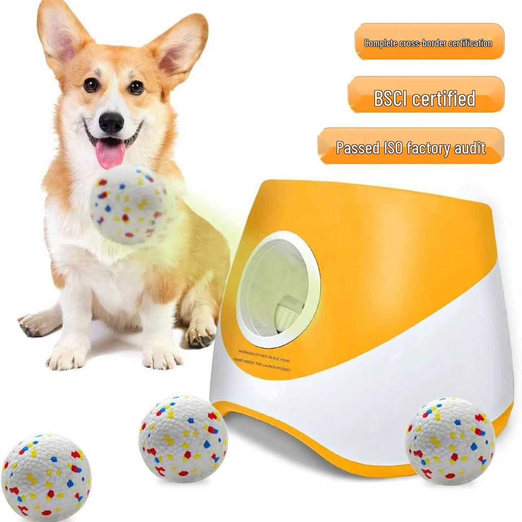 Automatic Pet Ball Launcher for Border Collies - Dog Toy, Tennis Ball Thrower, Bouncing Ball for Walking and Fetching Upgraded Version