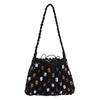 2026 New Summer Boho Handmade Macrame Woven Bag for Women Hollow Out Colorful Beaded Shoulder Bag for Beach Vacation Daily Use