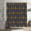 Luxury Blue Gold Shower Curtain Modern Geometric Print Pattern Decorative Bathroom Accessories for Home Decoration