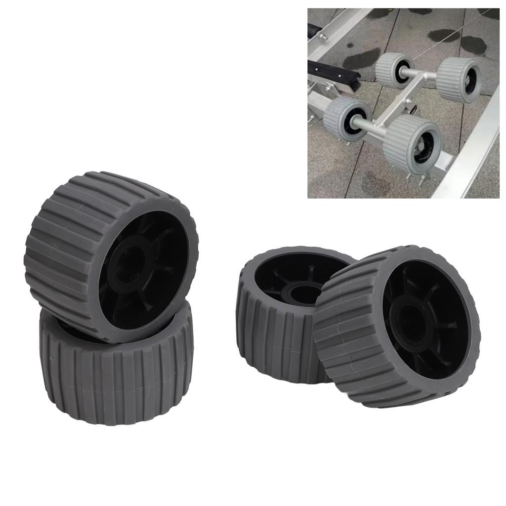 4 ks přívěsné kladky odolné vůči vysokým teplotám, polypropylenové žebrované kladky pro lodní přívěsy 125 x 73 x 30 mm