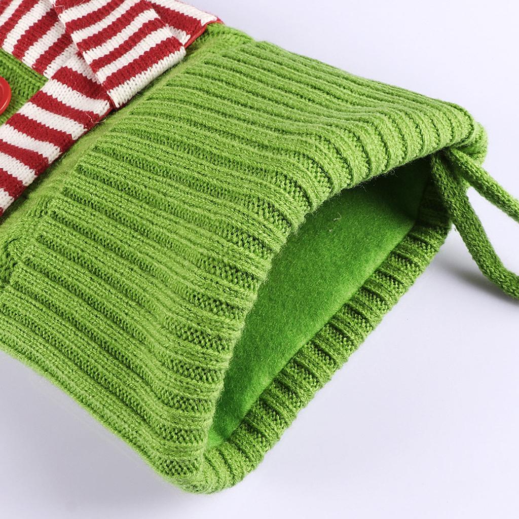 Christmas Knitted Scarf Socks Gift Bag Large Socks Decoration Gift Bag Christmas Tree Pendant Holiday Decoration Socks Gift Bag, 1pc
