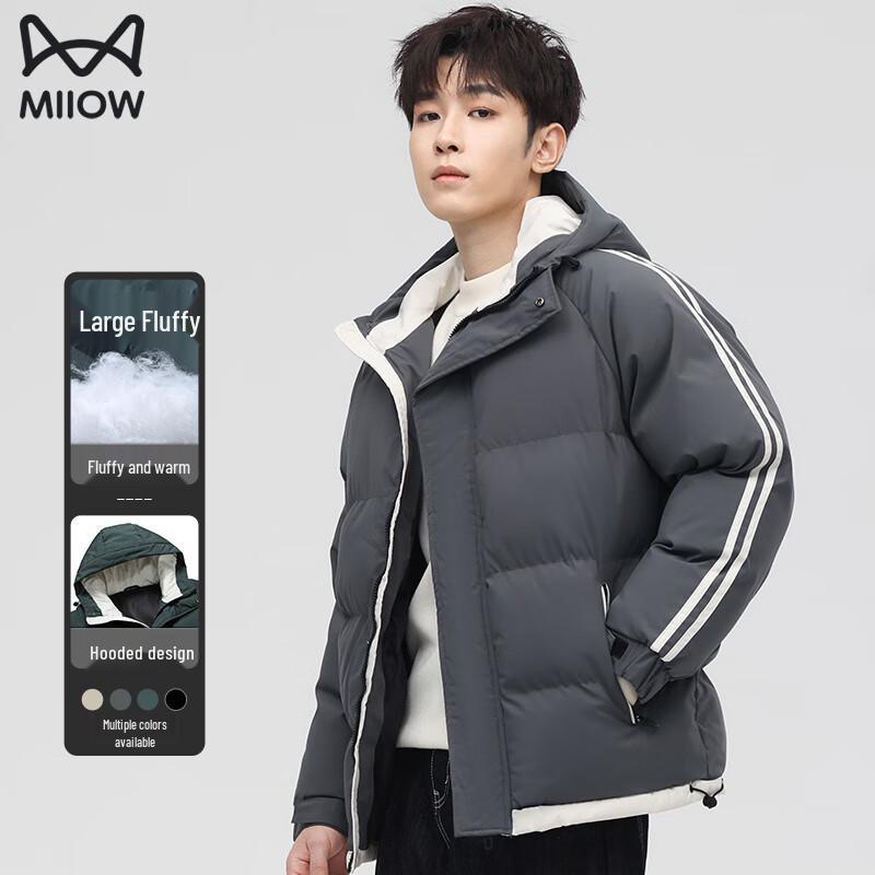 

MiiOW Мужская зимняя толстая куртка с капюшоном и утеплителем 2XL