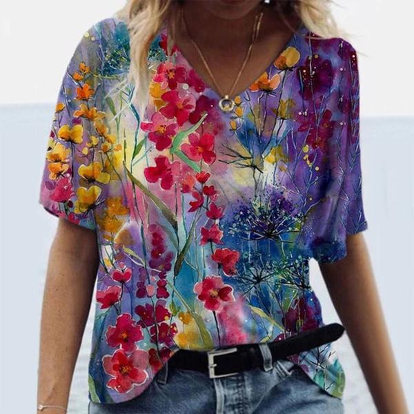 Buy Women Floral Printed T-shirt Loose 