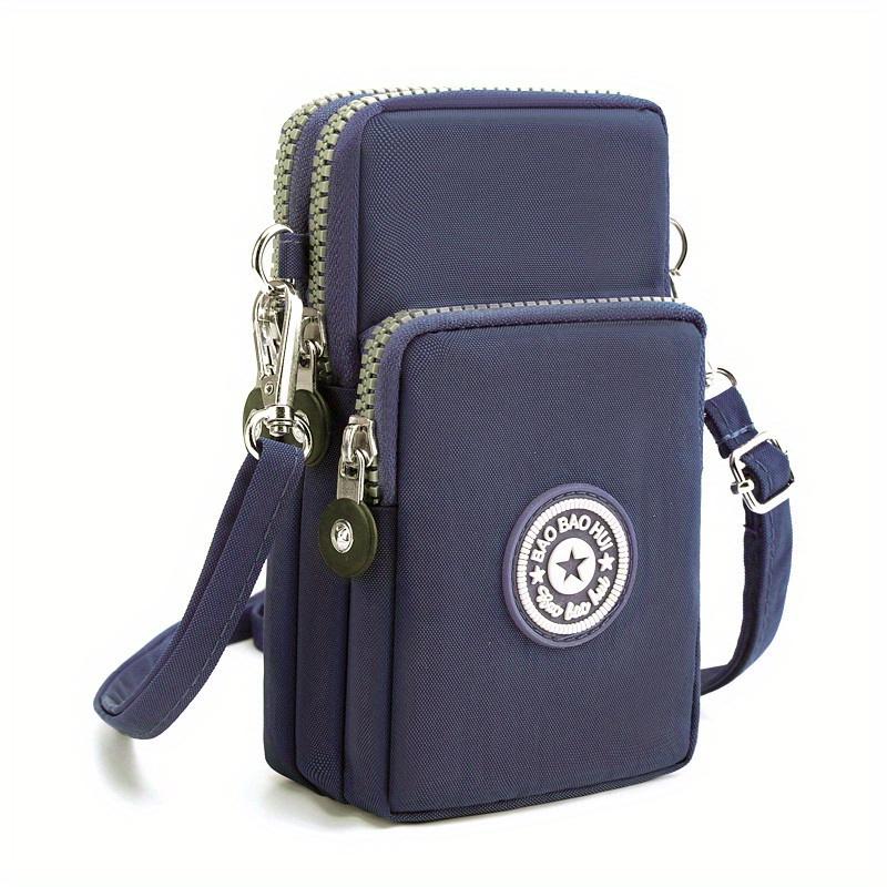 Portafoglio Sportivo, Borsa per Cellulare, Borsa a Spalla Multi Scomparto con Zip, Borsa a Mano, Portamonete, Portamonete Piccolo con Portachiavi Retrò, Borsa da Braccio per Esterno